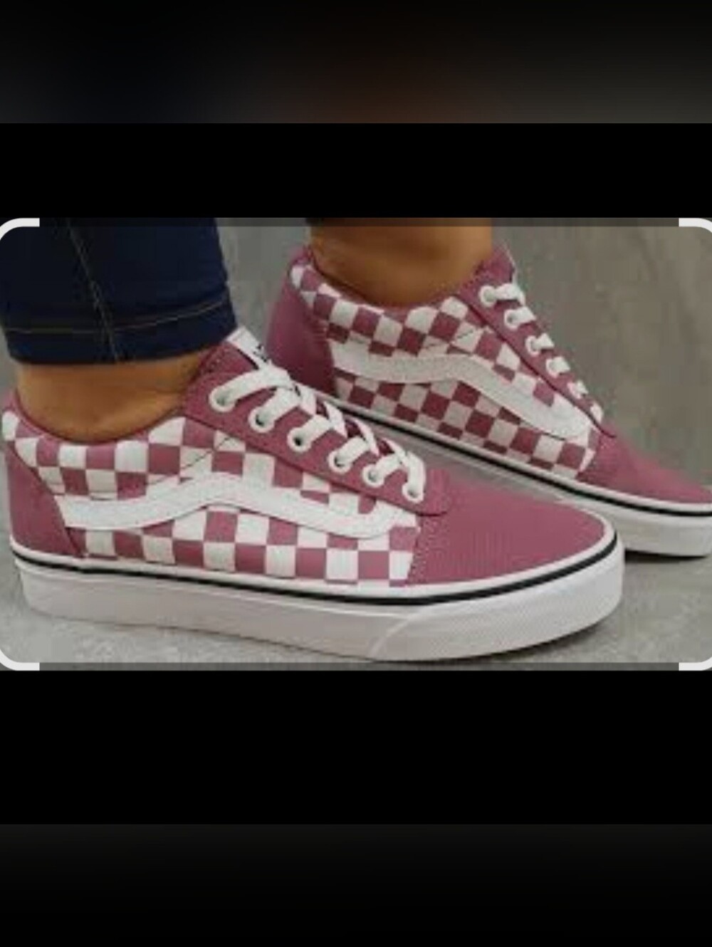 VANS CHECKERBOARD SHOES WAFFLE SOLES LACE UP HEATHERED ROSE (?) WOMEN'S SIZE 9